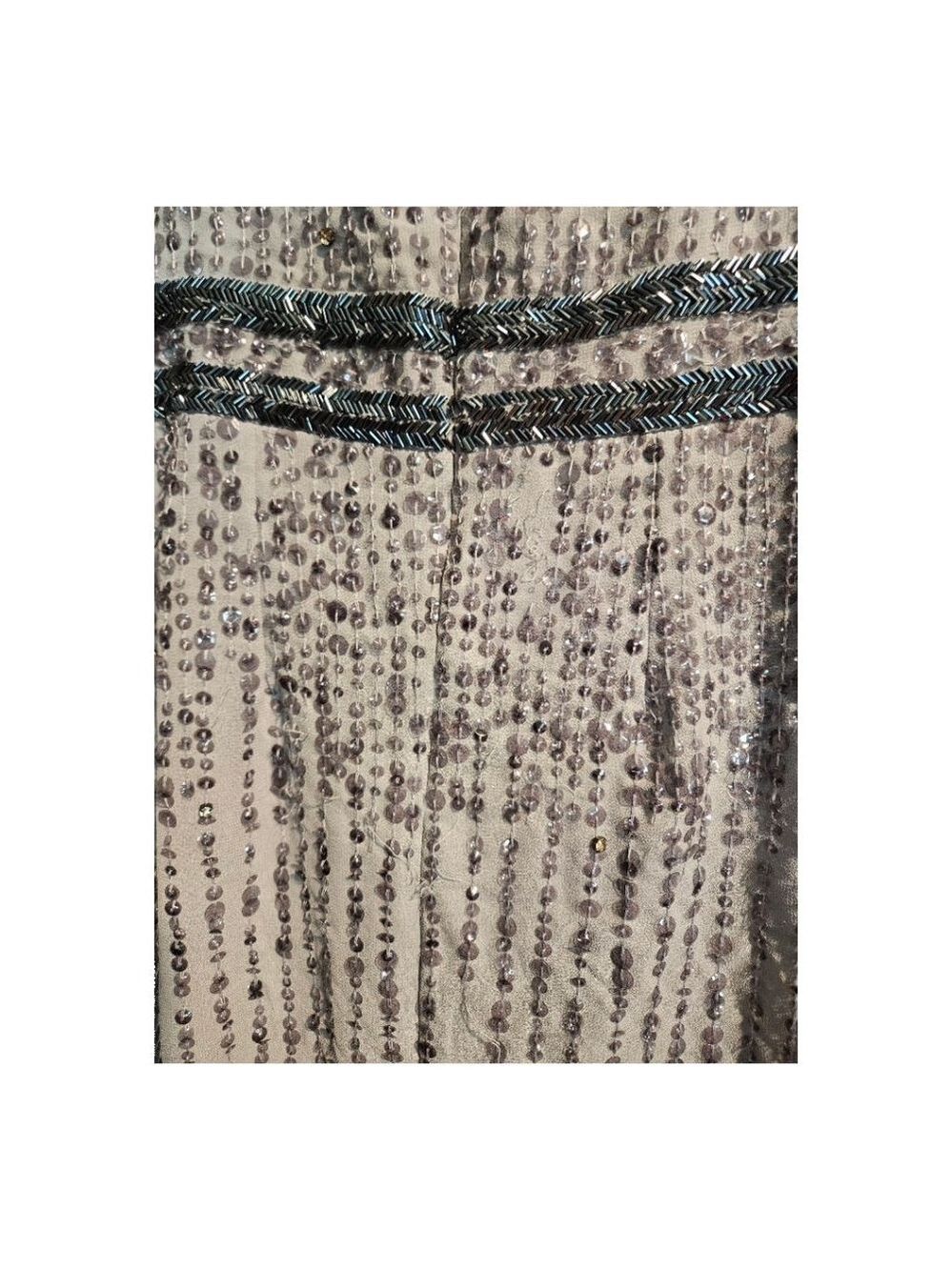 Mac Duggal Sequin Embellished Midi Dress Grey Size 6 - Picture 8 of 11